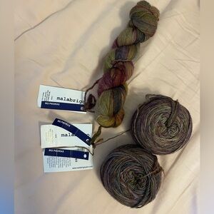 3 skeins NEW Malabrigo lace wool yarn (PIEDRAS 862)